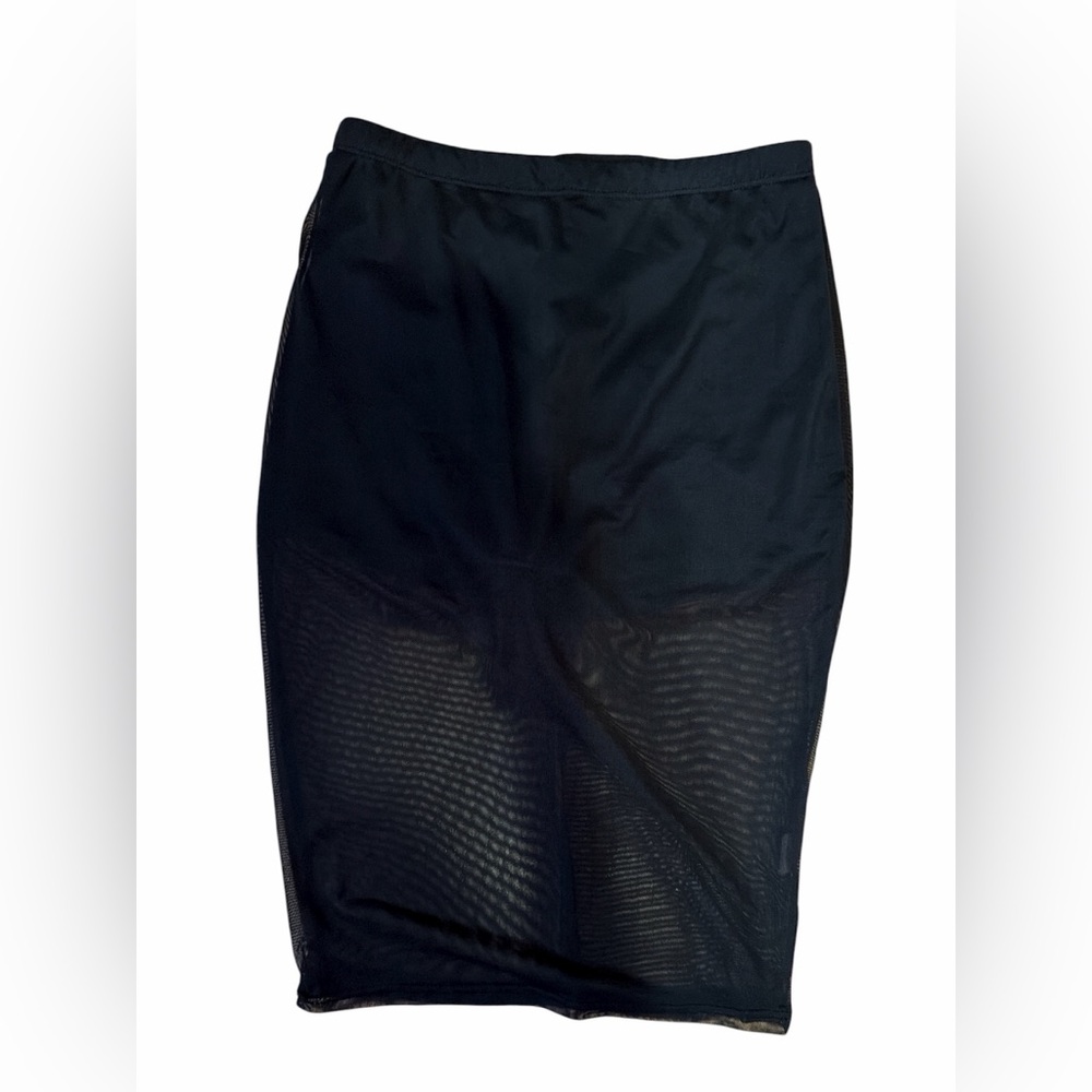 Black Sheer Midi Skirt